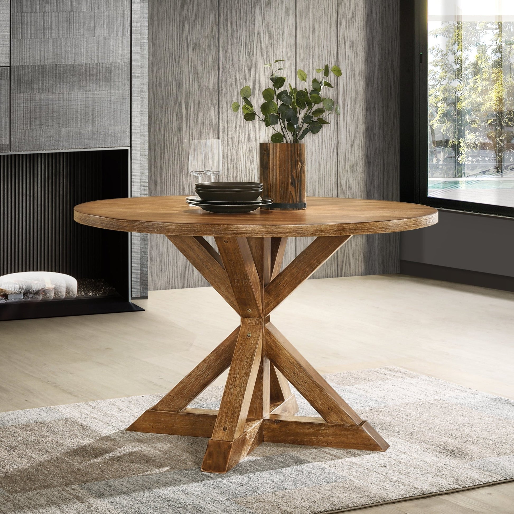 Windvale Cross - Buck Base Dining Table - 1st Choice Furniture Direct