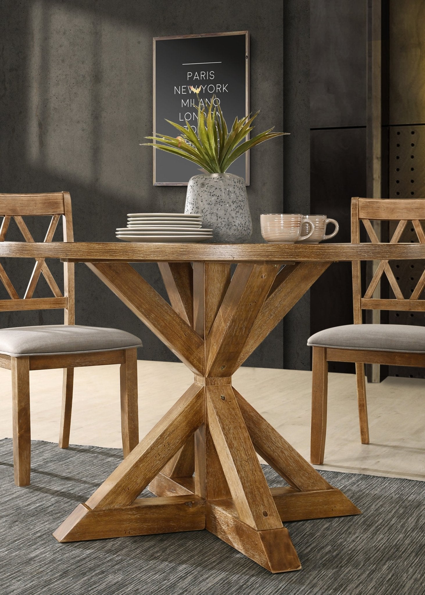 Windvale Cross - Buck Base Dining Table - 1st Choice Furniture Direct