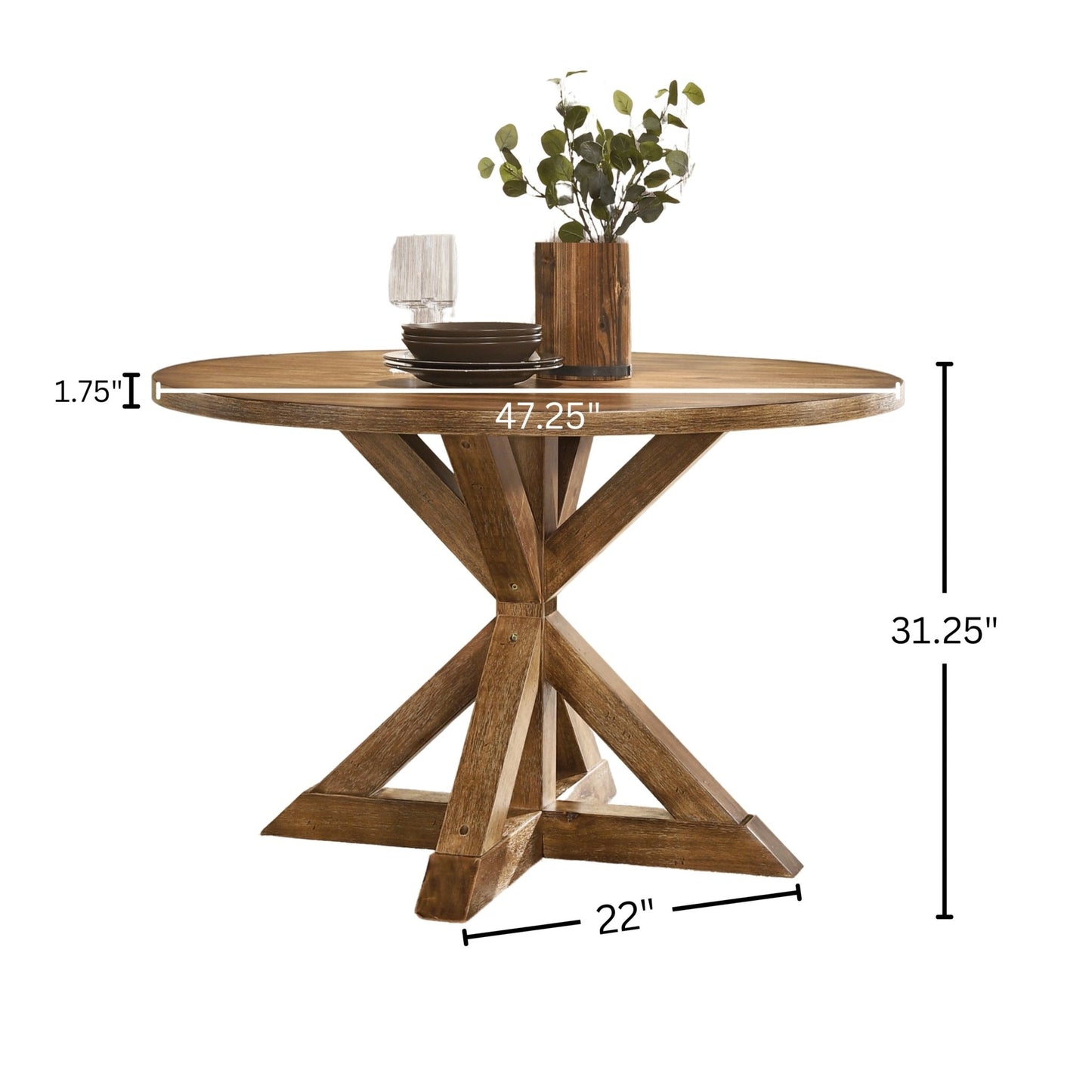 Windvale Cross - Buck Base Dining Table - 1st Choice Furniture Direct