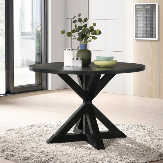 Windvale Cross - Buck Base Dining Table in Black - 1st Choice Furniture Direct