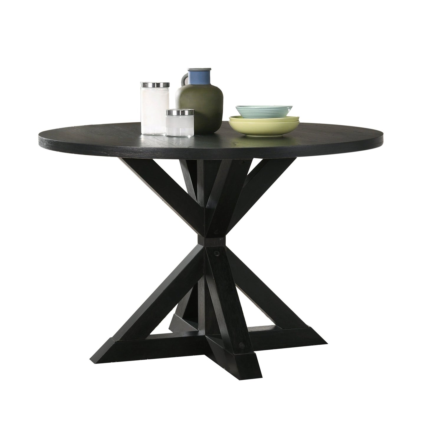 Windvale Cross - Buck Base Dining Table in Black - 1st Choice Furniture Direct