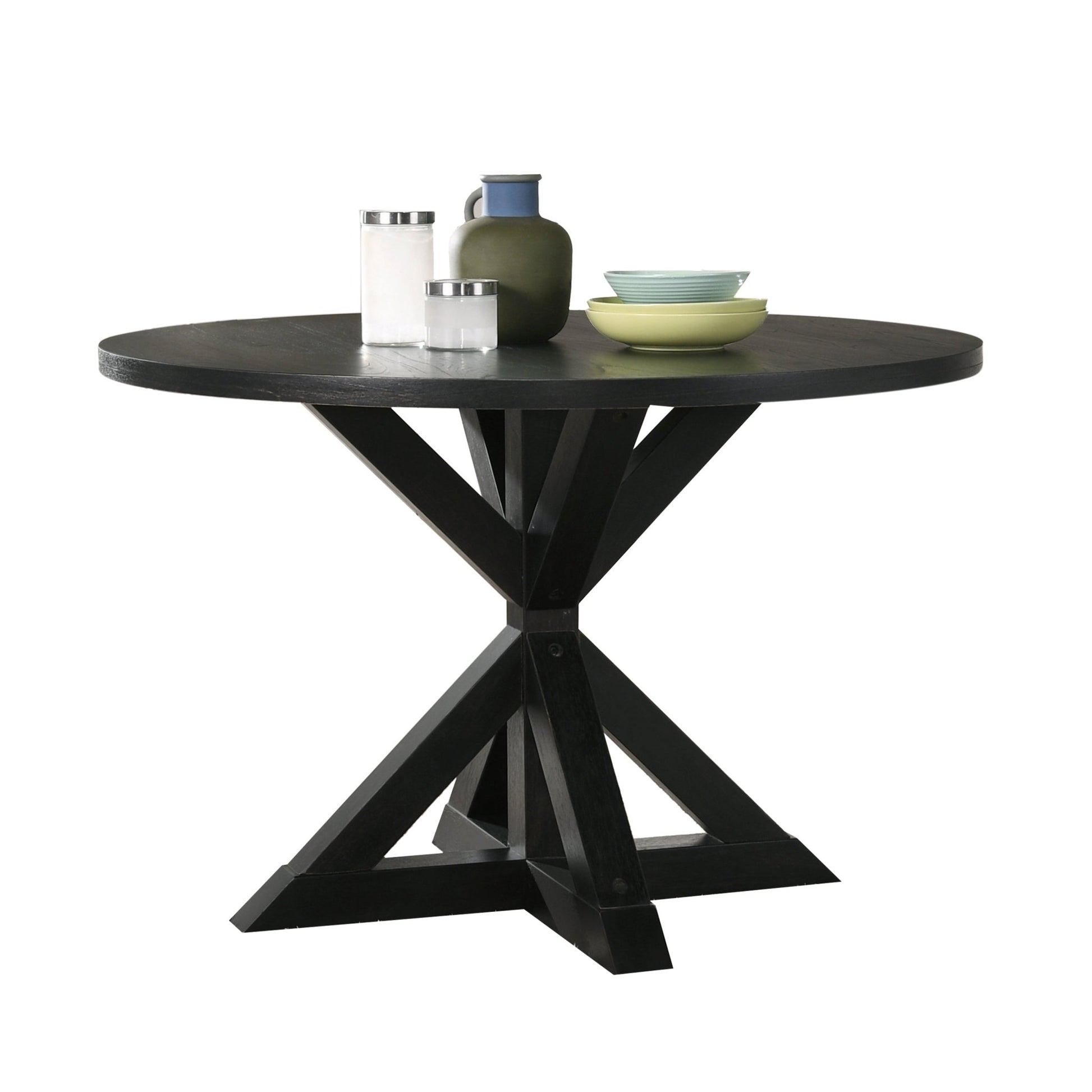 Windvale Cross - Buck Base Dining Table in Black - 1st Choice Furniture Direct