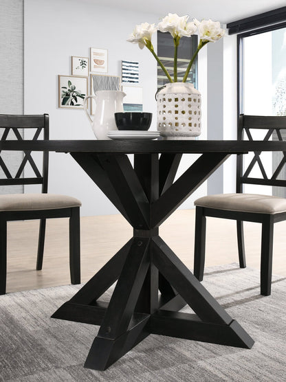 Windvale Cross - Buck Base Dining Table in Black - 1st Choice Furniture Direct