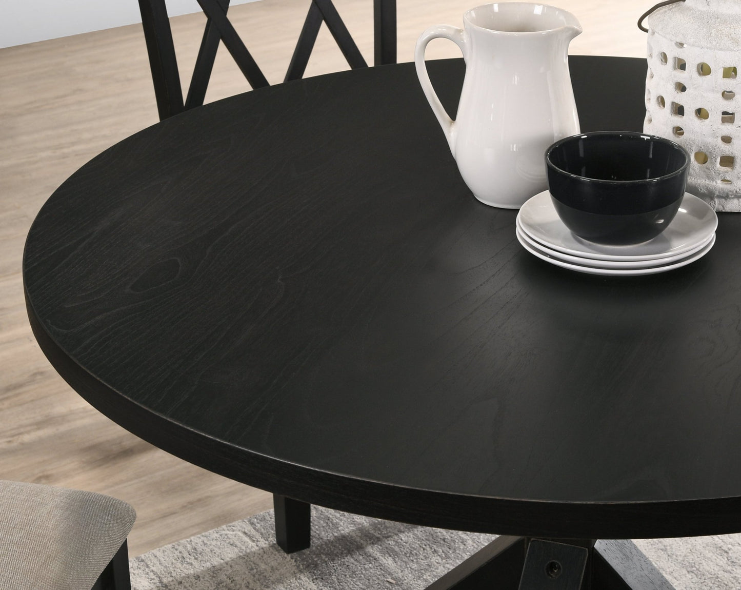 Windvale Cross - Buck Base Dining Table in Black - 1st Choice Furniture Direct