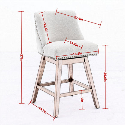 Wine Red Swivel Bar Stools Set of 2 | 26” Upholstered Counter Height Chairs - 1st Choice Furniture Direct