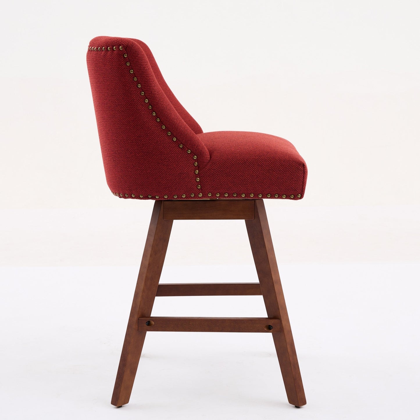 Wine Red Swivel Bar Stools Set of 2 | 26” Upholstered Counter Height Chairs - 1st Choice Furniture Direct