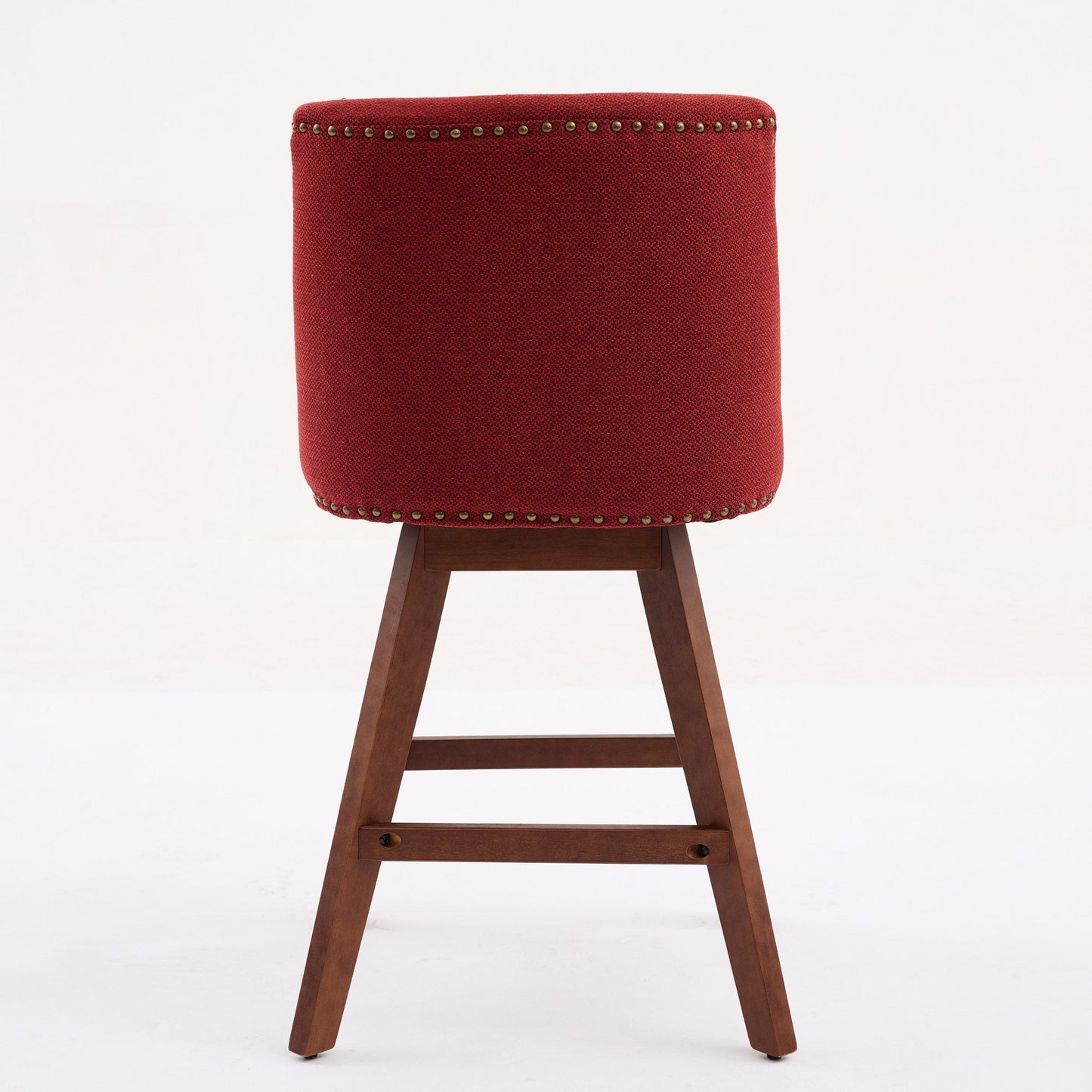 Wine Red Swivel Bar Stools Set of 2 | 26” Upholstered Counter Height Chairs - 1st Choice Furniture Direct