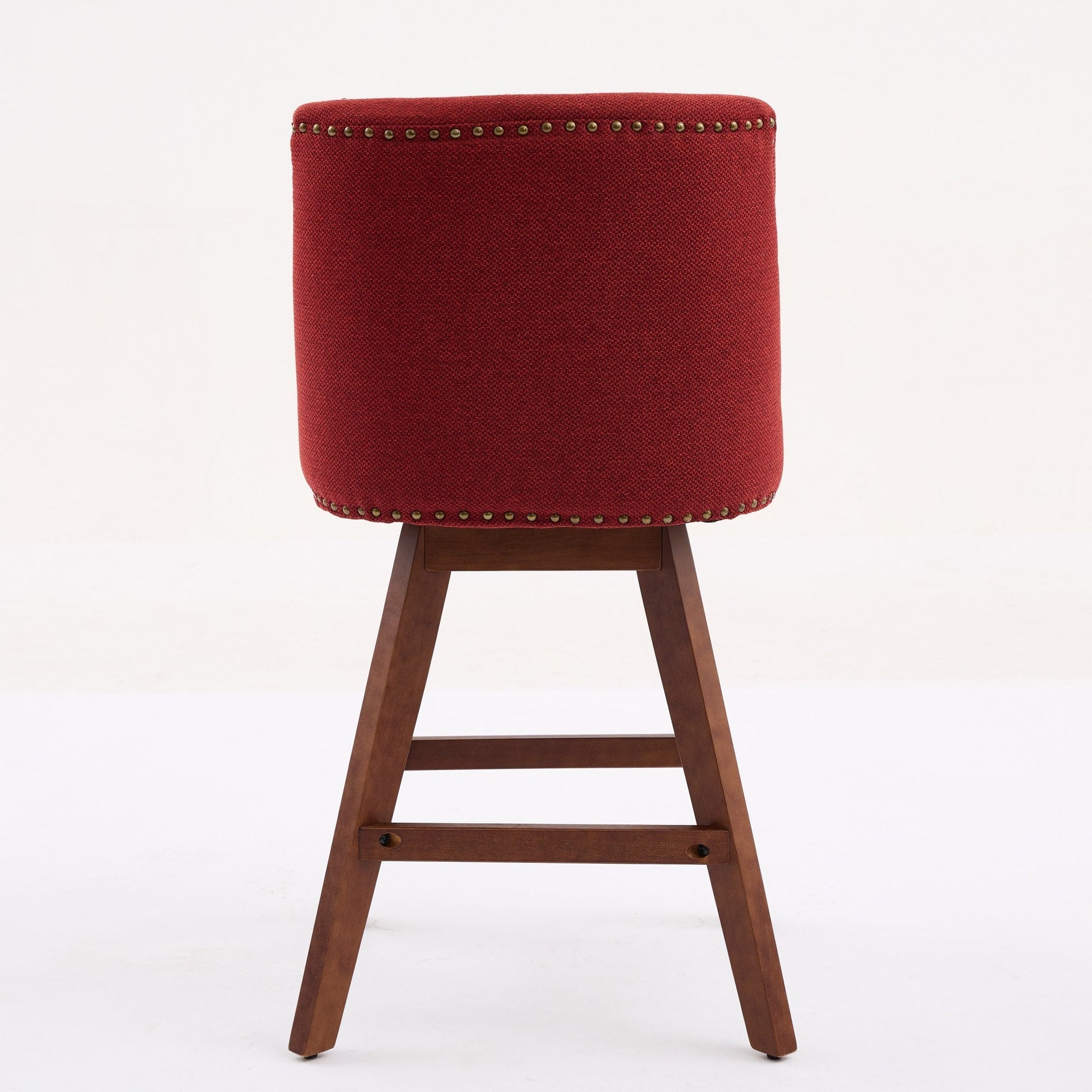 Wine Red Swivel Bar Stools Set of 2 | 26” Upholstered Counter Height Chairs - 1st Choice Furniture Direct