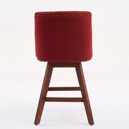 Wine Red Swivel Bar Stools Set of 2 | 26” Upholstered Counter Height Chairs - 1st Choice Furniture Direct