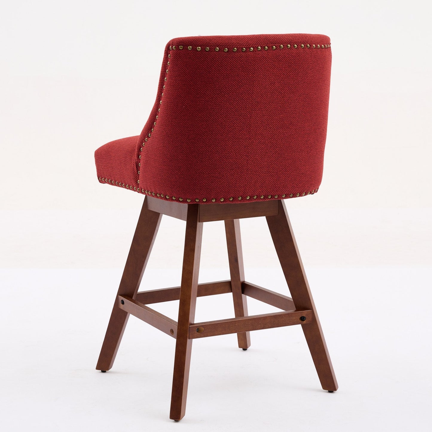 Wine Red Swivel Bar Stools Set of 2 | 26” Upholstered Counter Height Chairs - 1st Choice Furniture Direct