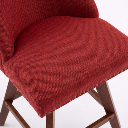 Wine Red Swivel Bar Stools Set of 2 | 26” Upholstered Counter Height Chairs - 1st Choice Furniture Direct
