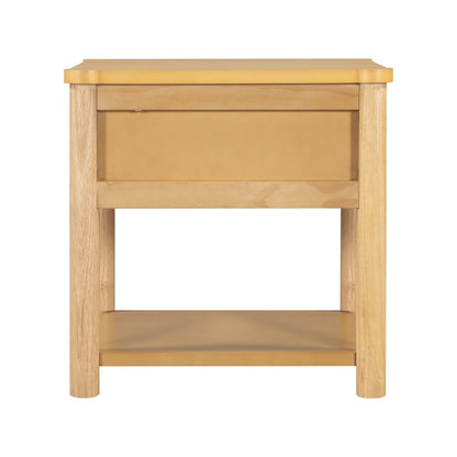 Wood Nightstand,Modern Nightstands with Drawer, Farmhouse Bedside Table for Bedroom Living Room ,MP2(set of 2) Natural&Beige Color - 1st Choice Furniture Direct