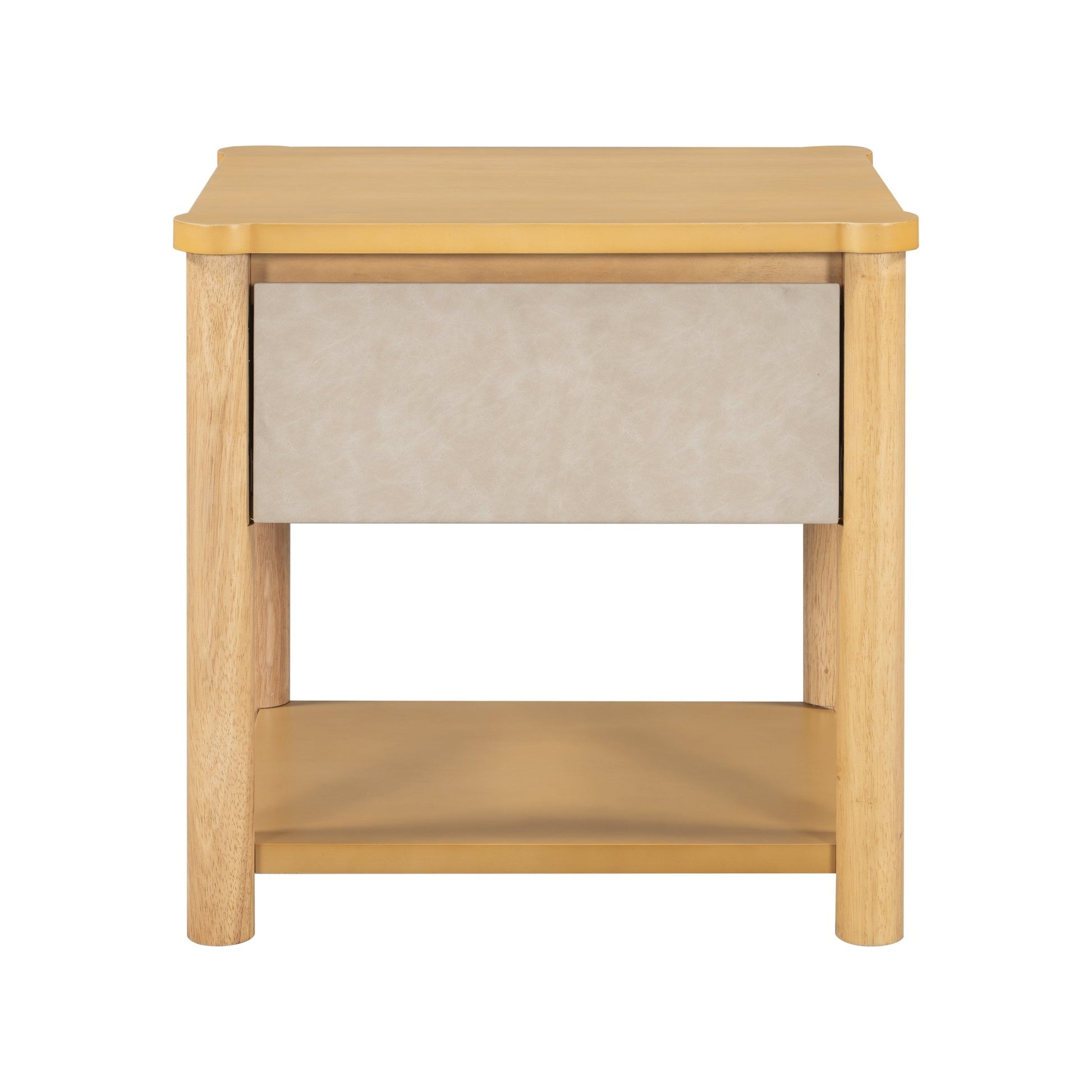 Wood Nightstand,Modern Nightstands with Drawer, Farmhouse Bedside Table for Bedroom Living Room ,MP2(set of 2) Natural&Beige Color - 1st Choice Furniture Direct