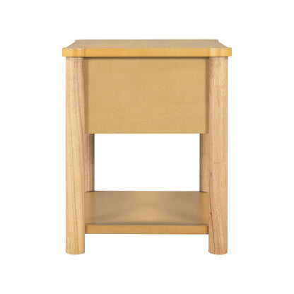 Wood Nightstand,Modern Nightstands with Drawer, Farmhouse Bedside Table for Bedroom Living Room ,MP2(set of 2) Natural&Beige Color - 1st Choice Furniture Direct