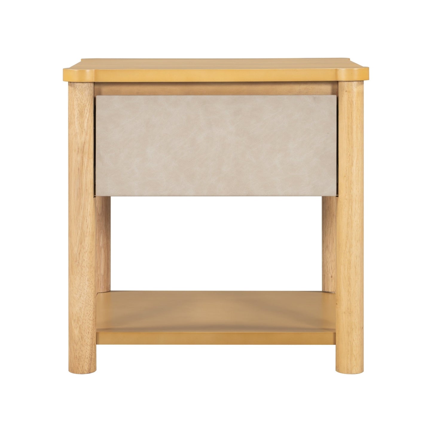 Wood Nightstand,Modern Nightstands with Drawer, Farmhouse Bedside Table for Bedroom Living Room ,MP2(set of 2) Natural&Beige Color - 1st Choice Furniture Direct