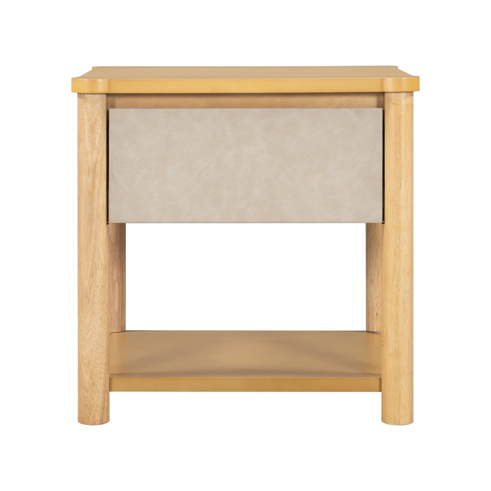 Wood Nightstand,Modern Nightstands with Drawer, Farmhouse Bedside Table for Bedroom Living Room ,MP2(set of 2) Natural&Beige Color - 1st Choice Furniture Direct