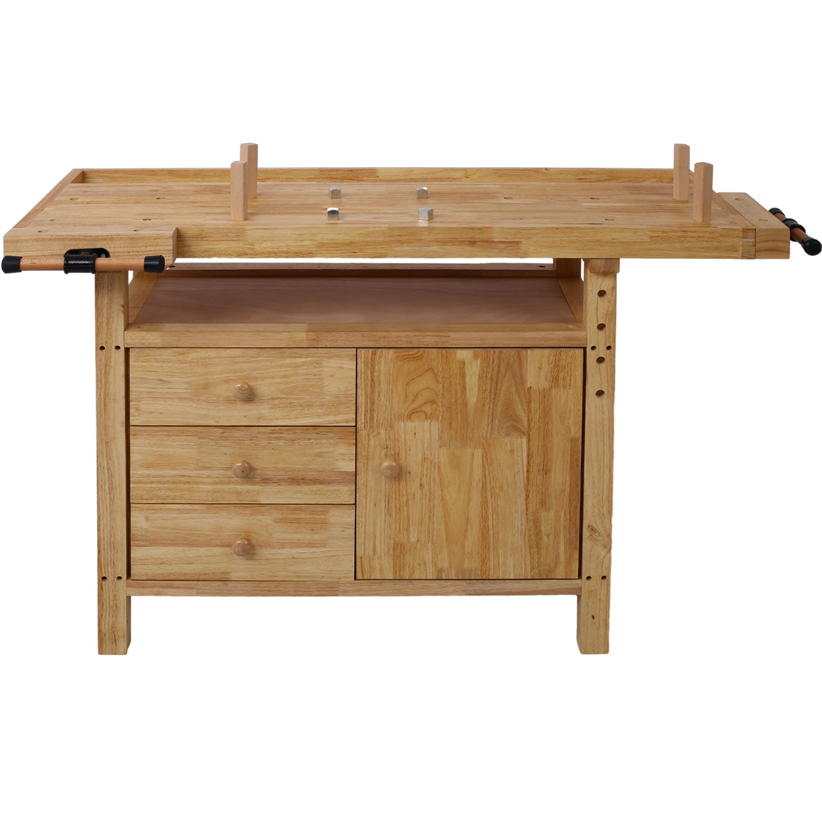 Wood Workbench - Wooden Workbench for Garage Workshop and Home, with Bar Clamps Set 16 inch x 4 - 3/4 inch Throat,Pack of 2 - 1st Choice Furniture Direct