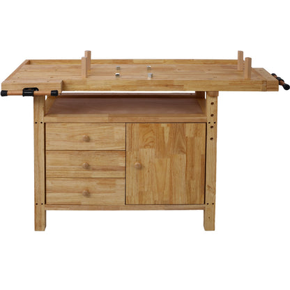 Wood Workbench - Wooden Workbench for Garage Workshop and Home, with Bar Clamps Set 16 inch x 4 - 3/4 inch Throat,Pack of 2 - 1st Choice Furniture Direct