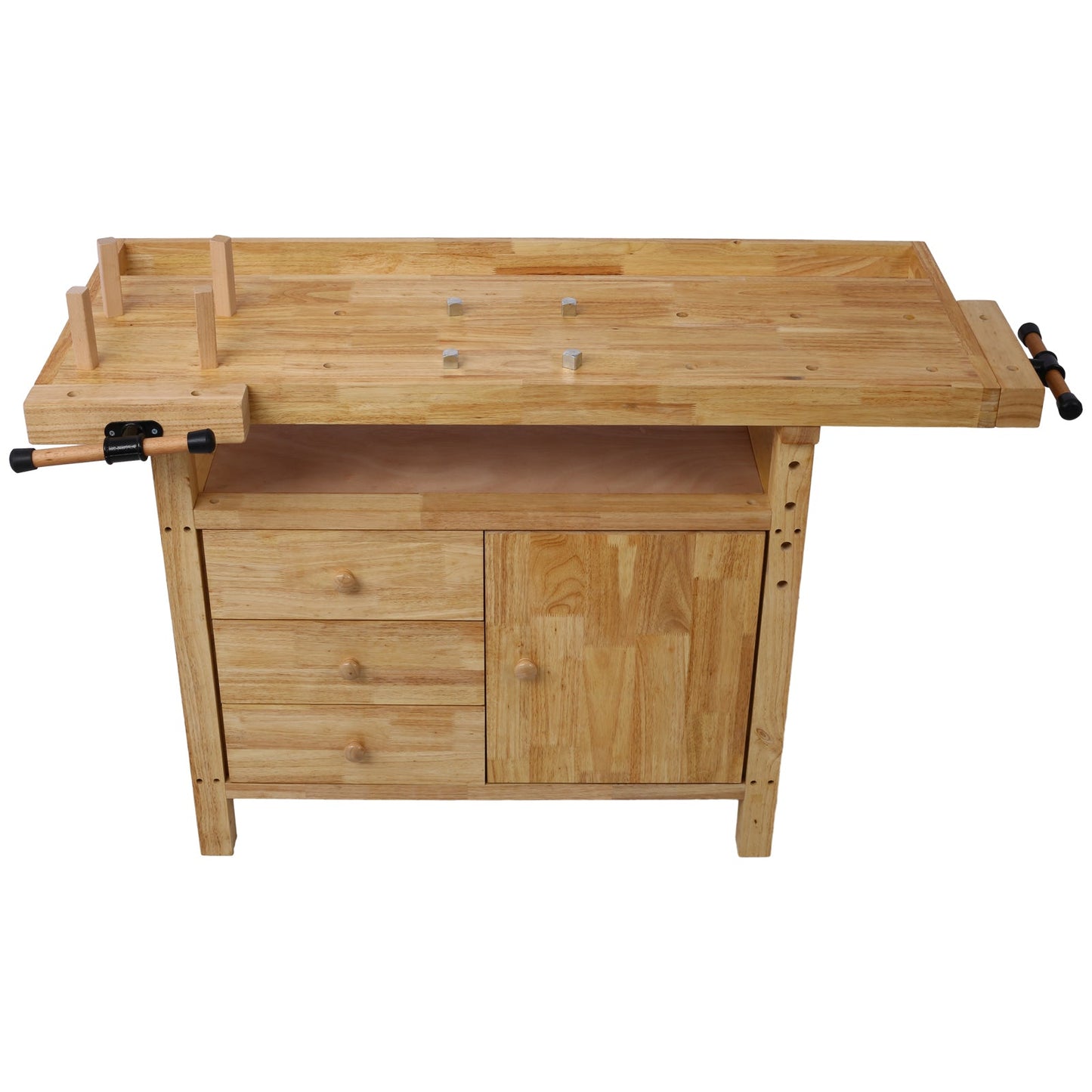 Wood Workbench - Wooden Workbench for Garage Workshop and Home, with Bar Clamps Set 16 inch x 4 - 3/4 inch Throat,Pack of 2 - 1st Choice Furniture Direct