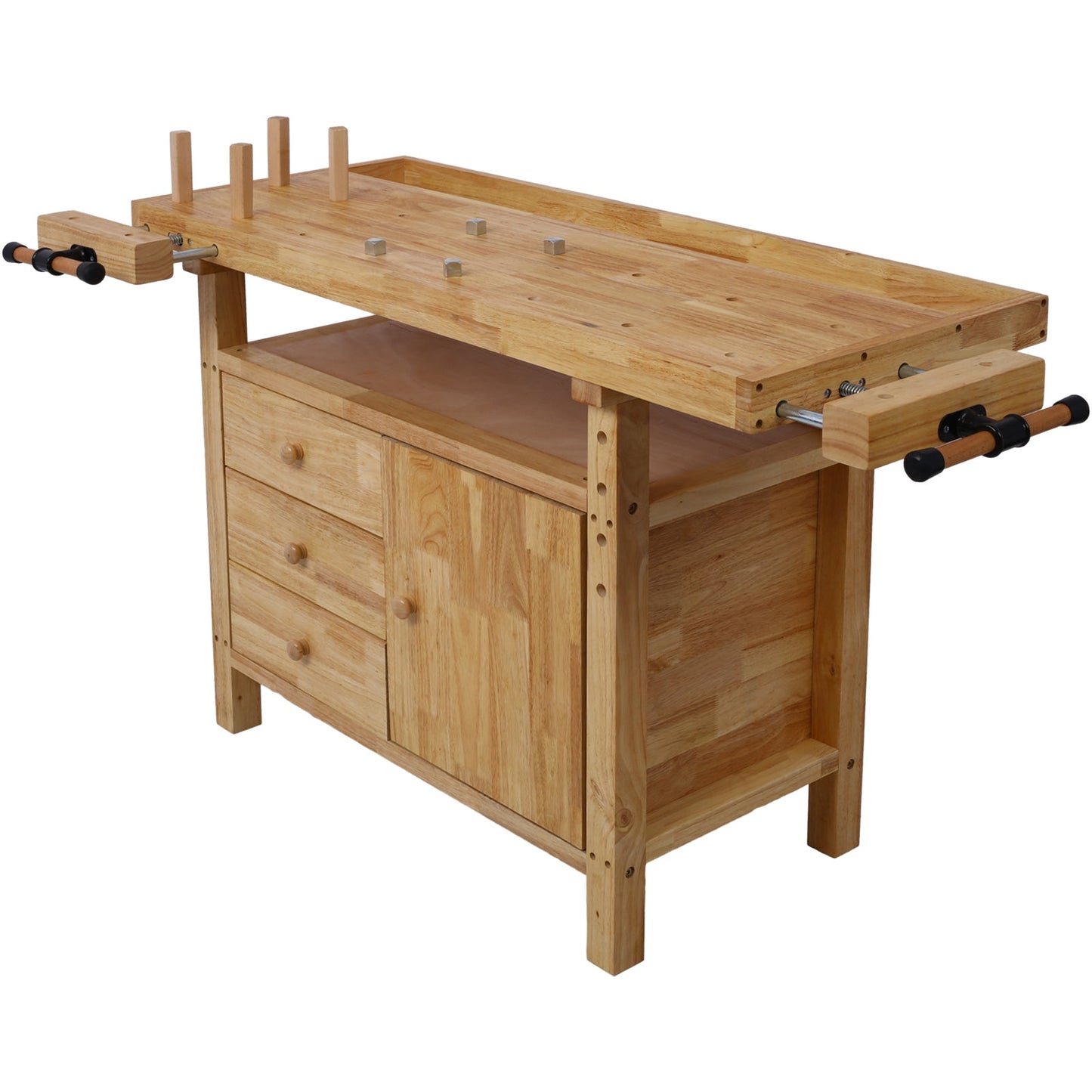Wood Workbench - Wooden Workbench for Garage Workshop and Home, with Bar Clamps Set 16 inch x 4 - 3/4 inch Throat,Pack of 2 - 1st Choice Furniture Direct