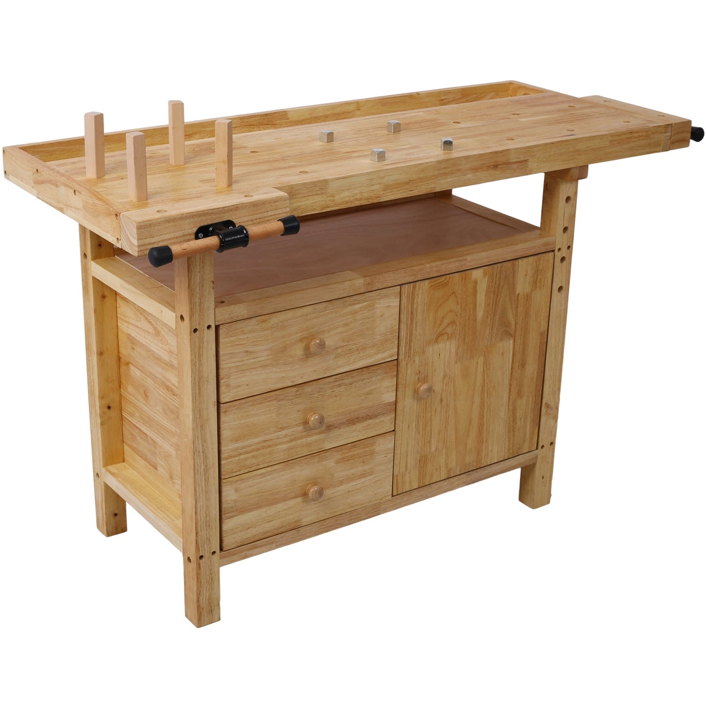 Wood Workbench - Wooden Workbench for Garage Workshop and Home, with Bar Clamps Set 16 inch x 4 - 3/4 inch Throat,Pack of 2 - 1st Choice Furniture Direct