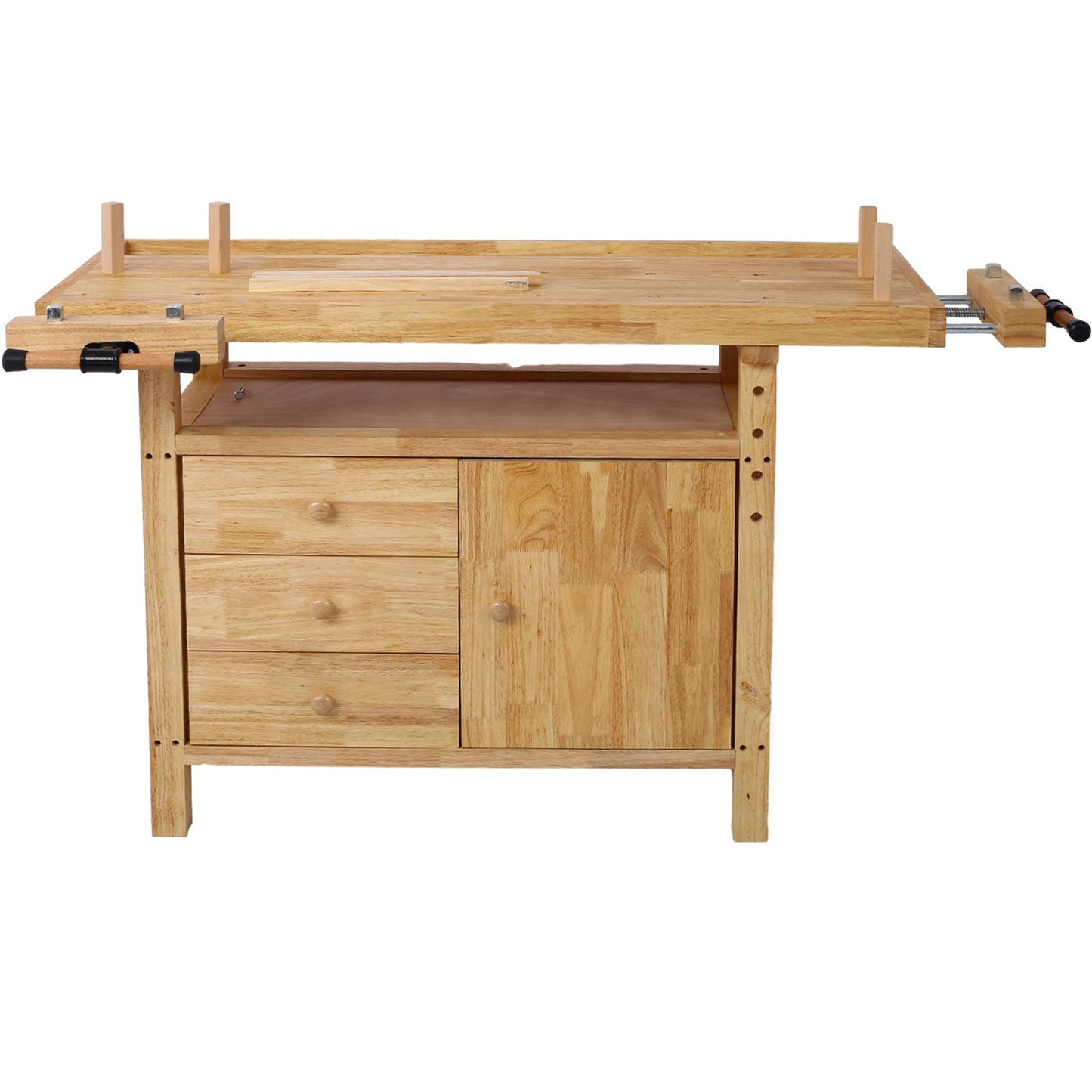Wood Workbench - Wooden Workbench for Garage Workshop and Home, with Bar Clamps Set 16 inch x 4 - 3/4 inch Throat,Pack of 2 - 1st Choice Furniture Direct