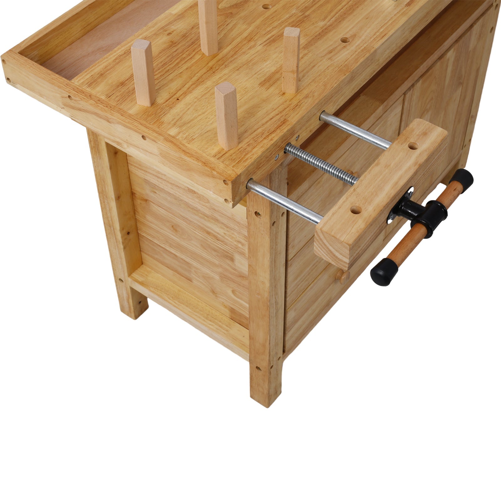 Wood Workbench - Wooden Workbench for Garage Workshop and Home, with Bar Clamps Set 16 inch x 4 - 3/4 inch Throat,Pack of 2 - 1st Choice Furniture Direct