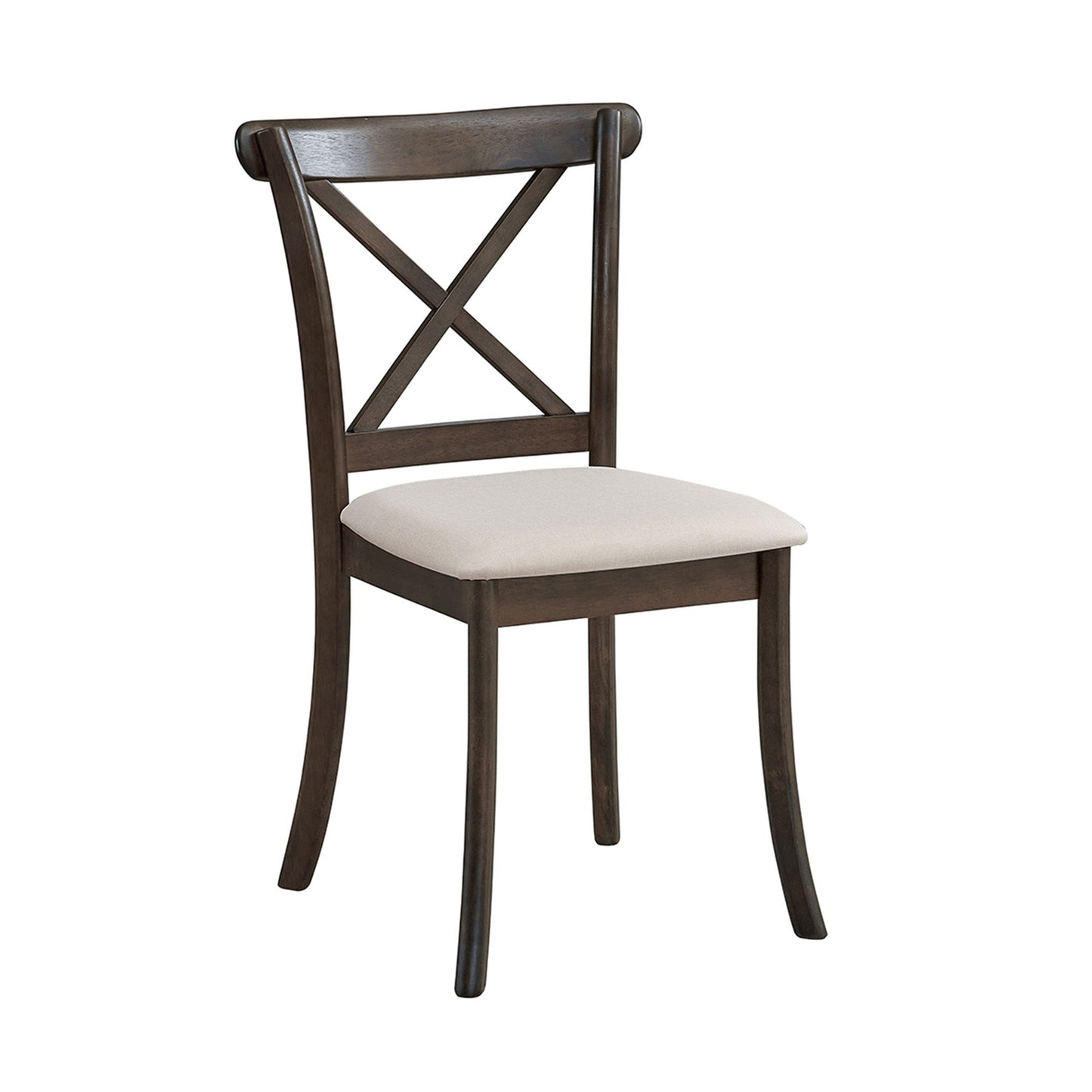 Wooden Dining Table Set, Mid Century Modern Round Rubber Wood Kitchen Table and Cross Back Upholstered Dining Chairs for Dining Room, Kitchen, Saving Space (1 Table with 4 Chairs), BROWN - 1st Choice Furniture Direct