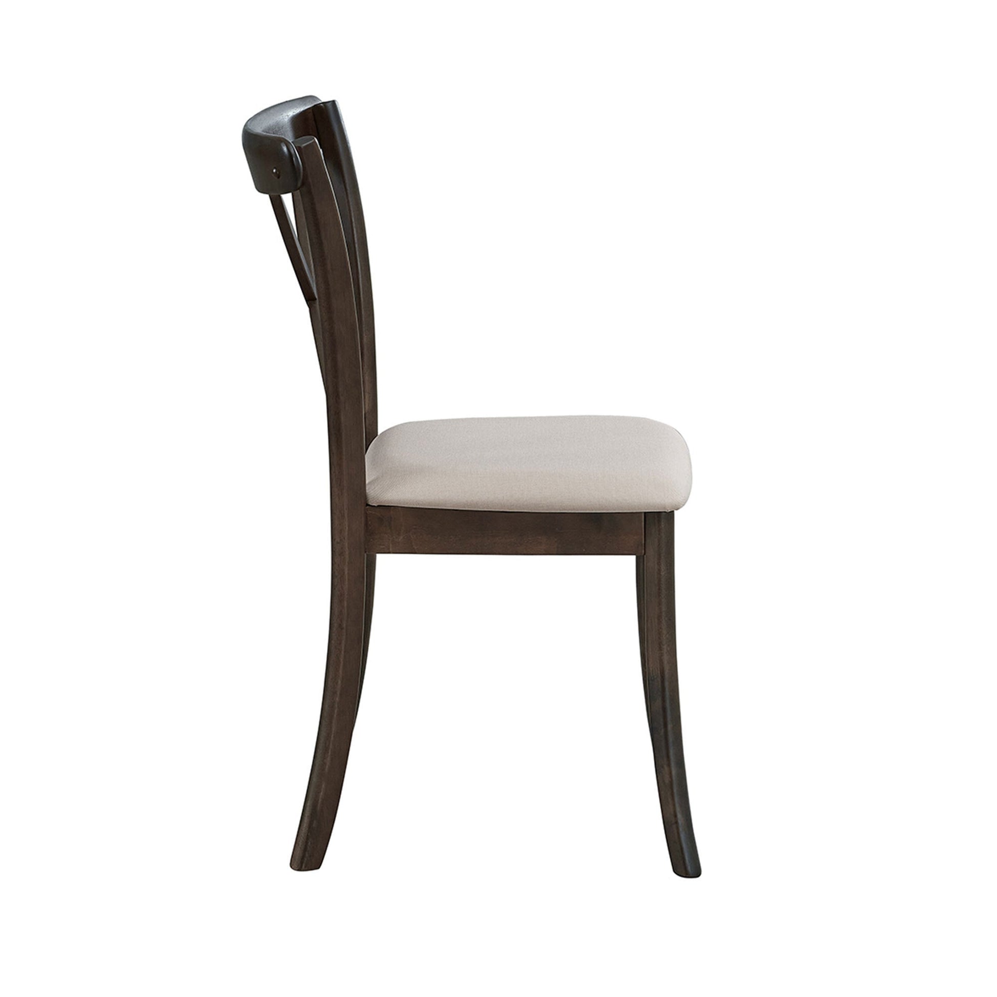 Wooden Dining Table Set, Mid Century Modern Round Rubber Wood Kitchen Table and Cross Back Upholstered Dining Chairs for Dining Room, Kitchen, Saving Space (1 Table with 4 Chairs), BROWN - 1st Choice Furniture Direct