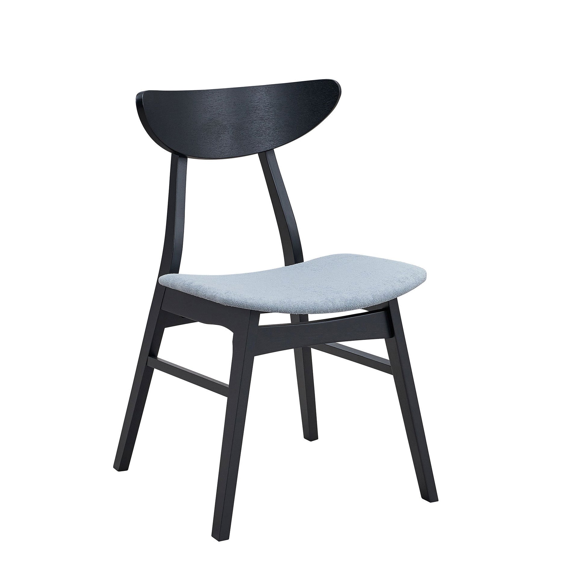 Wooden Dining Table Set, Modern Simple Design Round Kitchen Table and Fabric Upholstered Dining Chairs for Dining Room, Kitchen, Saving Space(1 Table with 4 Chairs),Black - 1st Choice Furniture Direct