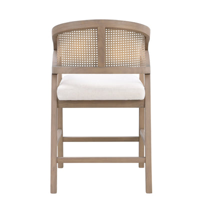 Wooden Frame Counter stool with rattan back - Light Ash - set of 2 - 1st Choice Furniture Direct