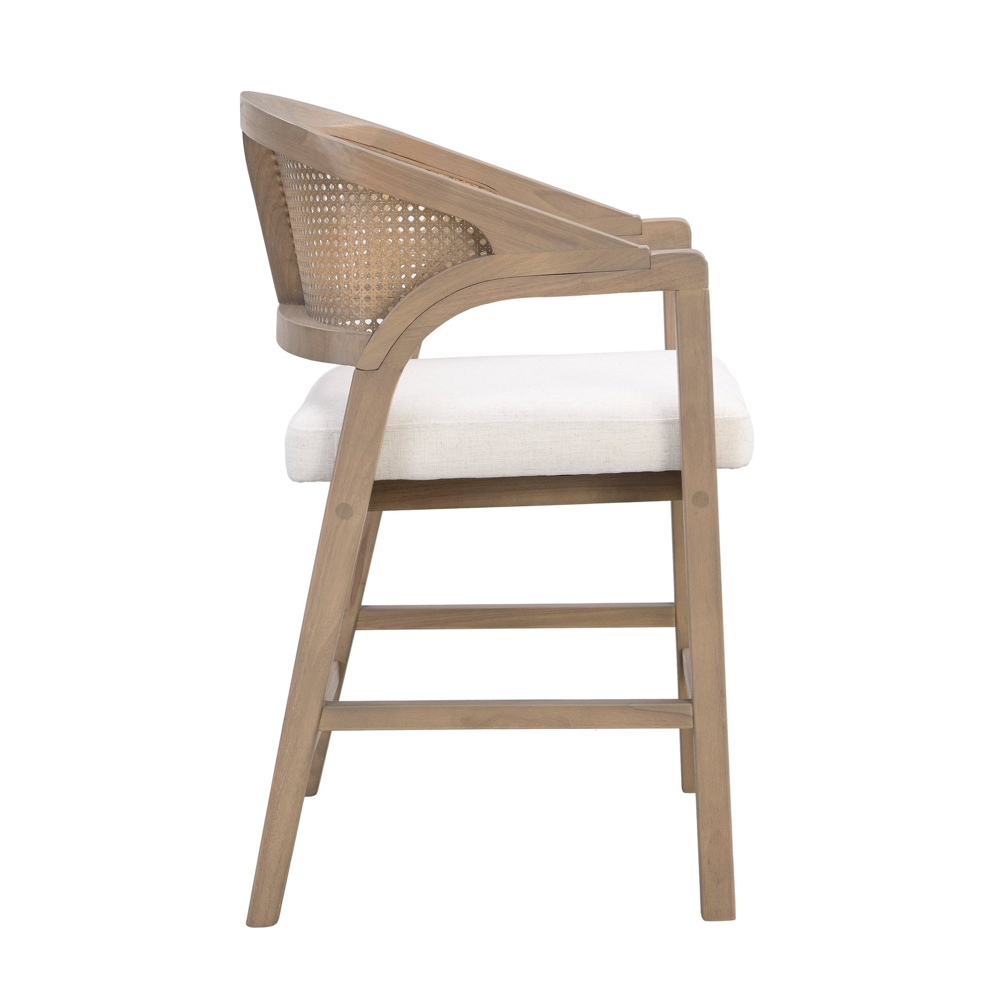 Wooden Frame Counter stool with rattan back - Light Ash - set of 2 - 1st Choice Furniture Direct