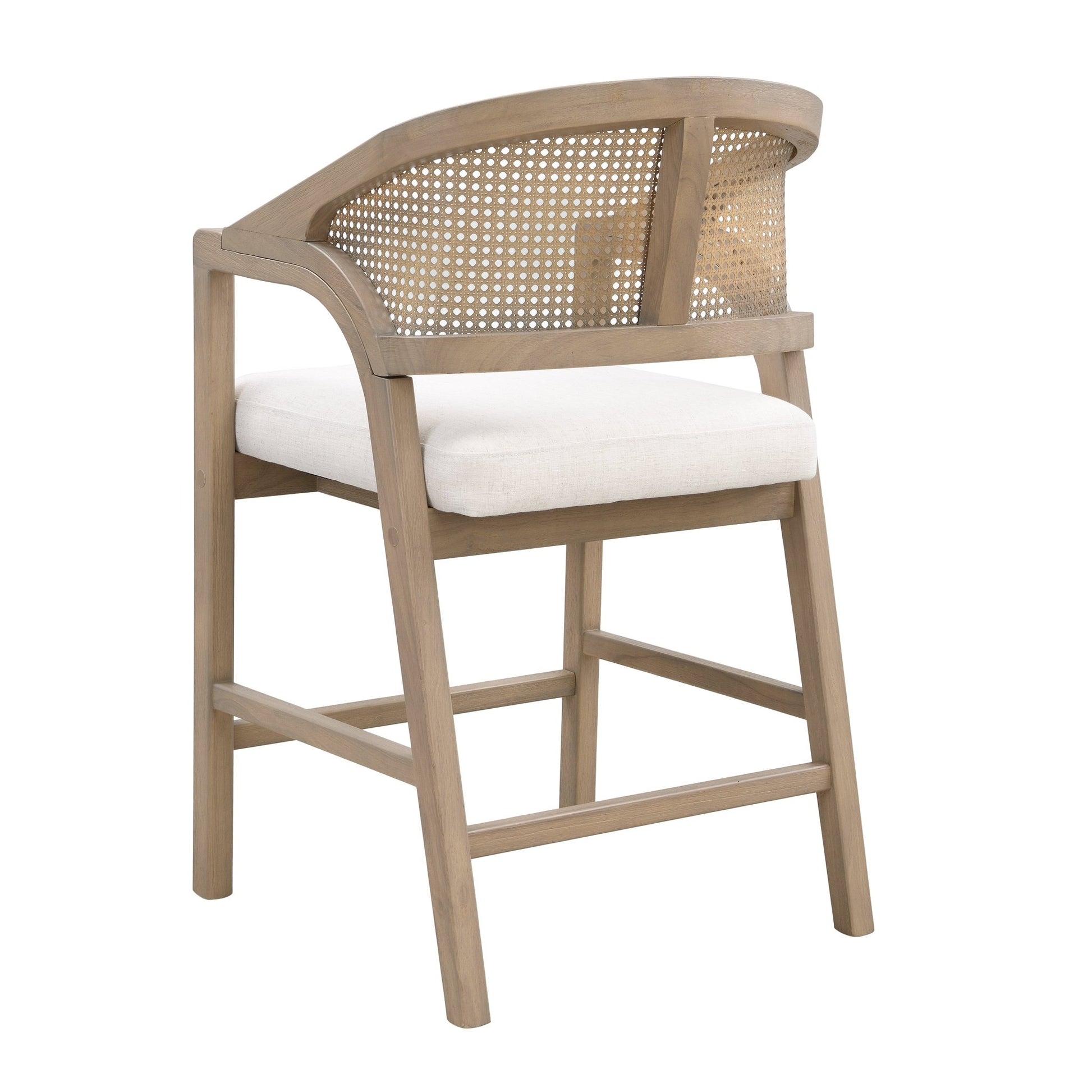 Wooden Frame Counter stool with rattan back - Light Ash - set of 2 - 1st Choice Furniture Direct