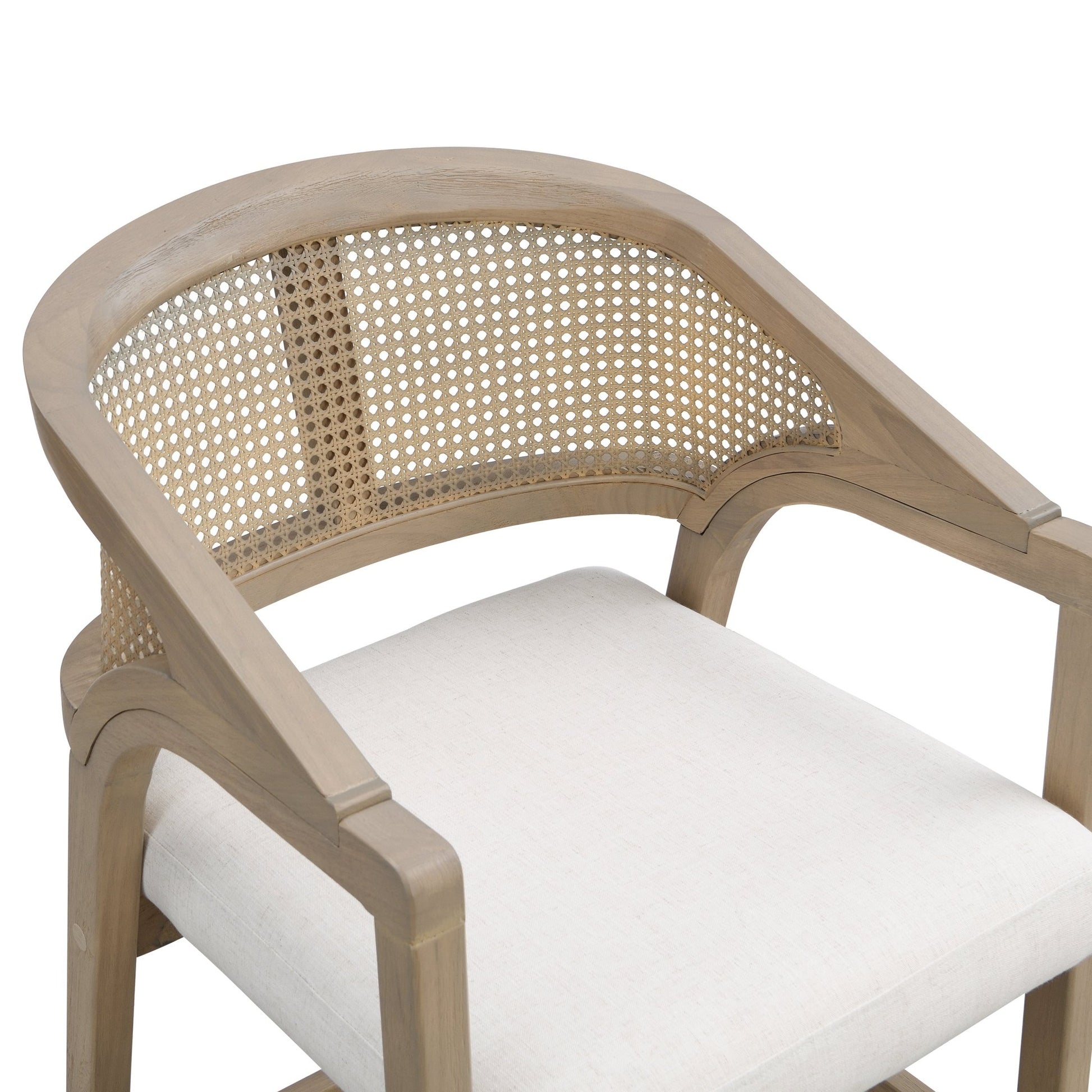 Wooden Frame Counter stool with rattan back - Light Ash - set of 2 - 1st Choice Furniture Direct