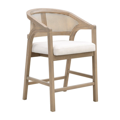 Wooden Frame Counter stool with rattan back - Light Ash - set of 2 - 1st Choice Furniture Direct