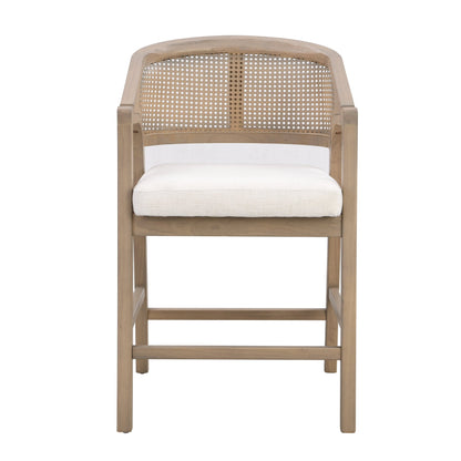 Wooden Frame Counter stool with rattan back - Light Ash - set of 2 - 1st Choice Furniture Direct