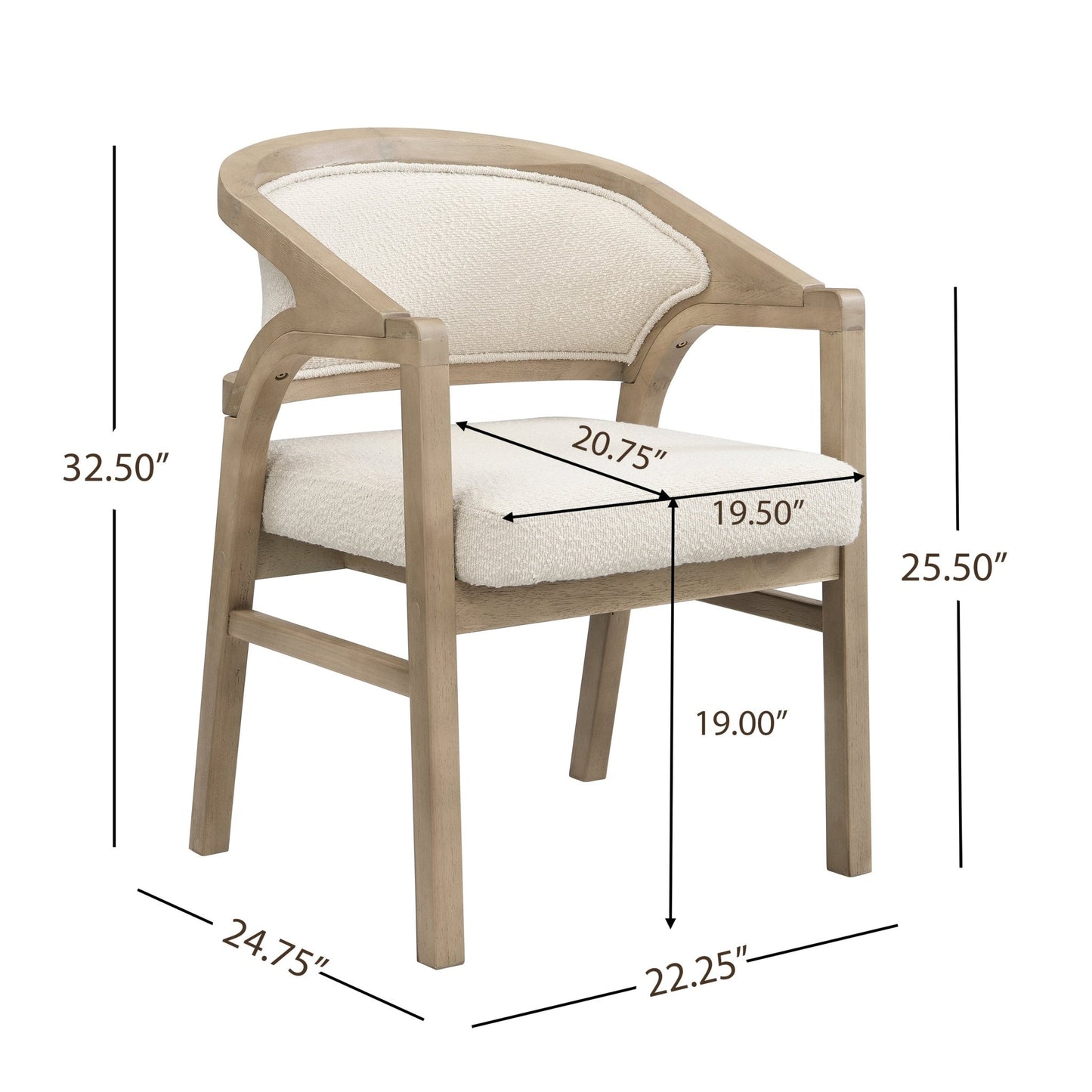 Wooden Frame Dining Chair with upholstere back,Frame color Light Ash,set of 2 - 1st Choice Furniture Direct