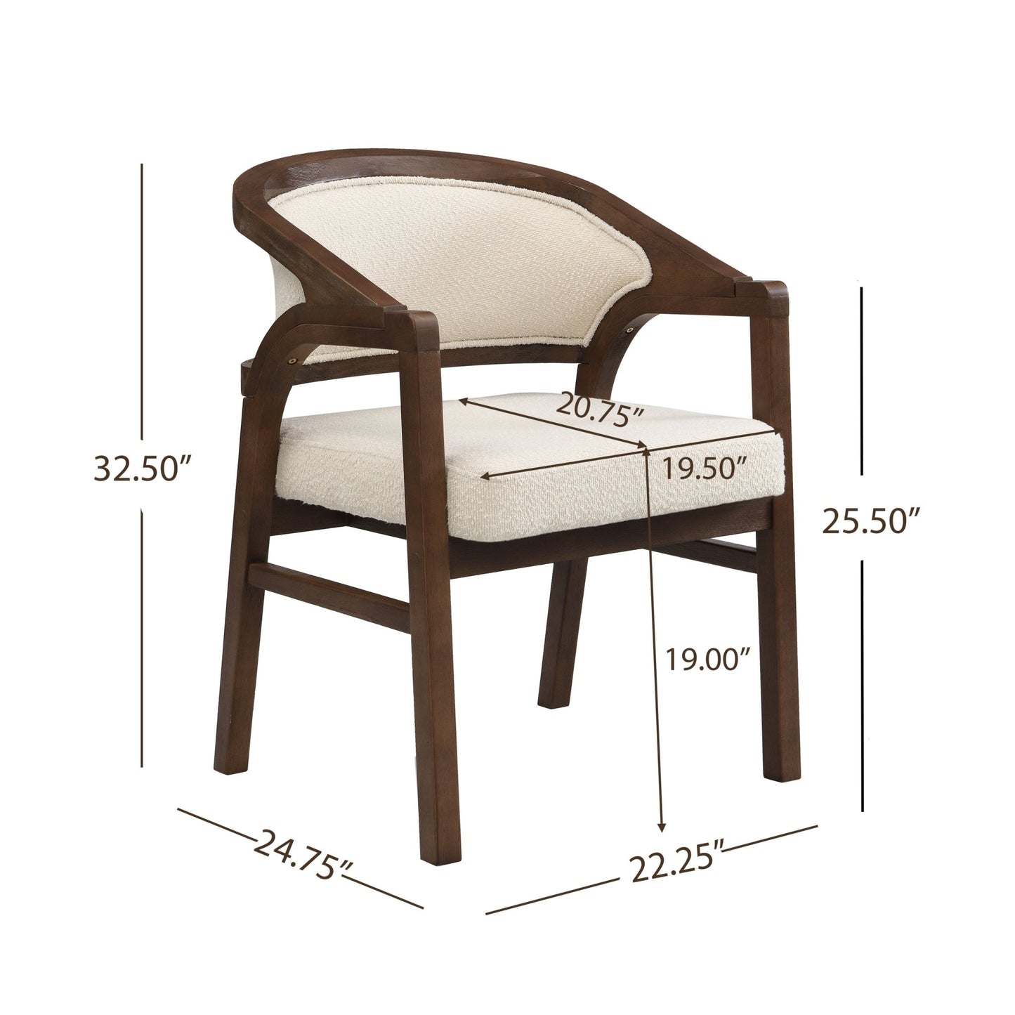 Wooden Frame Dining Chair with upholstere back,Frame color Walnut,set of 2 - 1st Choice Furniture Direct
