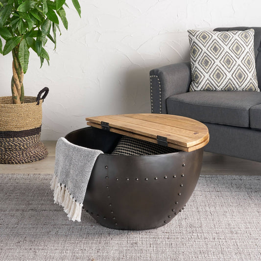 WOODEN & IRON COFFEE TABLE - 1st Choice Furniture Direct