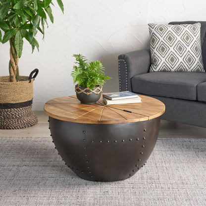 WOODEN & IRON COFFEE TABLE - 1st Choice Furniture Direct