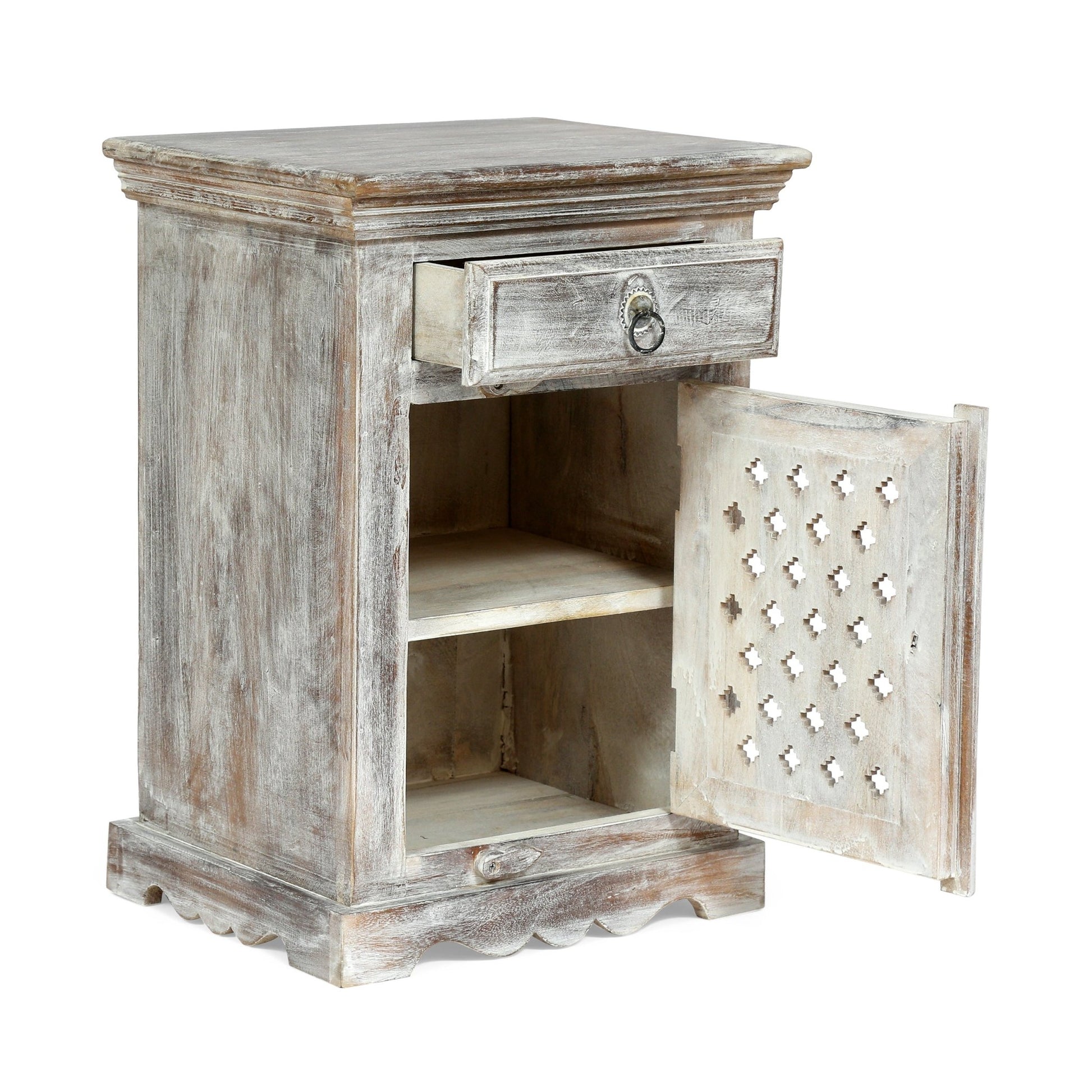 WOODEN NIGHTSTAND WITH 1 DRAWER 1 DOOR - 1st Choice Furniture Direct