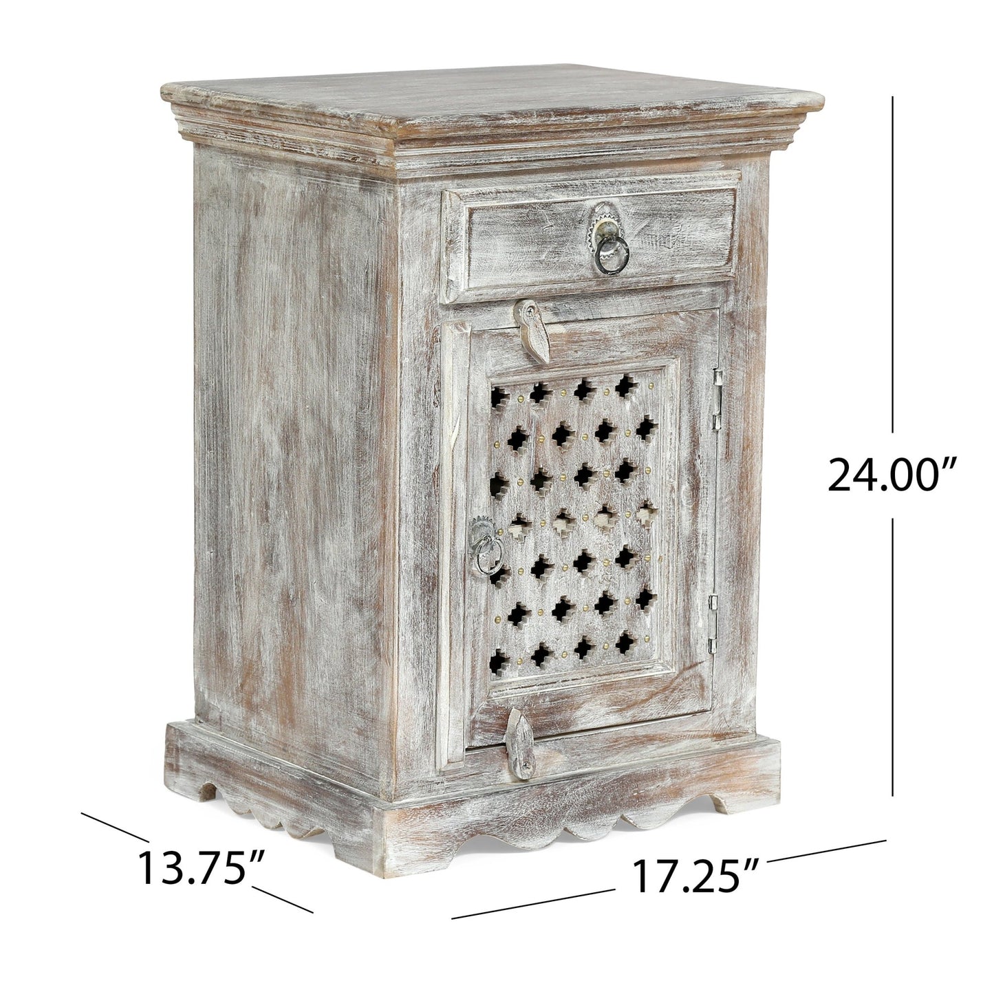 WOODEN NIGHTSTAND WITH 1 DRAWER 1 DOOR - 1st Choice Furniture Direct
