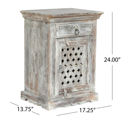 WOODEN NIGHTSTAND WITH 1 DRAWER 1 DOOR - 1st Choice Furniture Direct