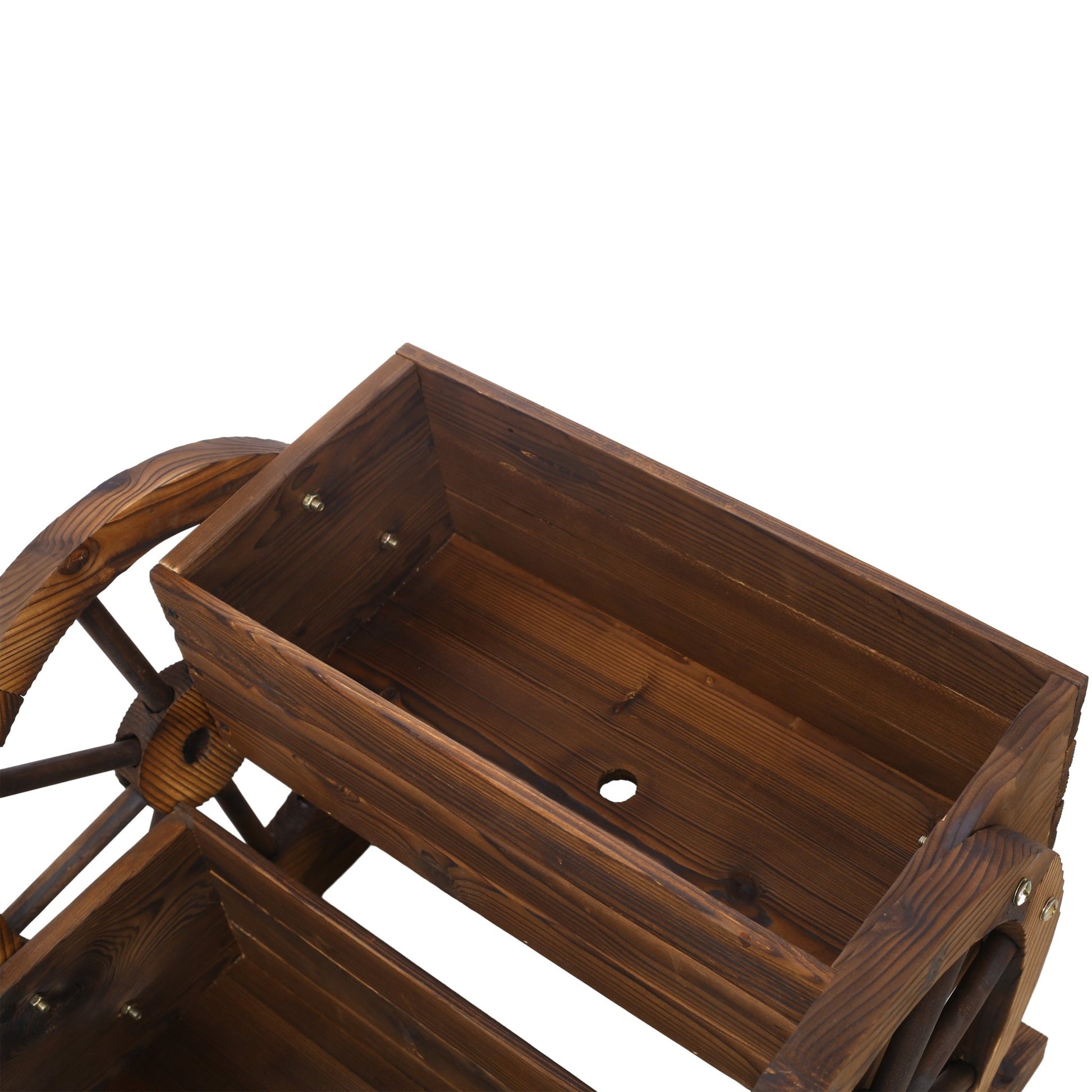 Wooden Wagon Planter Box, Garden Planter with Wheels,Decorative Planter for Flowers Herbs Vegetables for Indoor & Outdoor Décor,Wooden Flower Cart for Patio Garden Balcony Decoration. - 1st Choice Furniture Direct