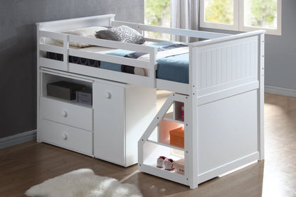 Wyatt White Finish Twin Loft Bed Set - 1st Choice Furniture Direct
