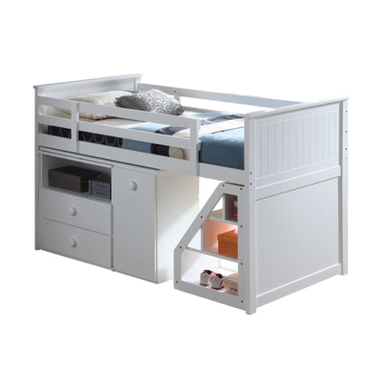 Wyatt White Finish Twin Loft Bed Set - 1st Choice Furniture Direct