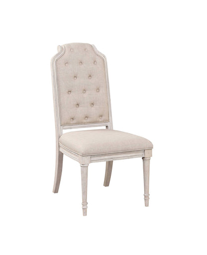 Wynsor Fabric & Antique Champagne Finish Side Chair(Set of 2) - 1st Choice Furniture Direct