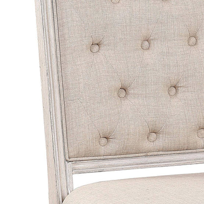 Wynsor Fabric & Antique Champagne Finish Side Chair(Set of 2) - 1st Choice Furniture Direct