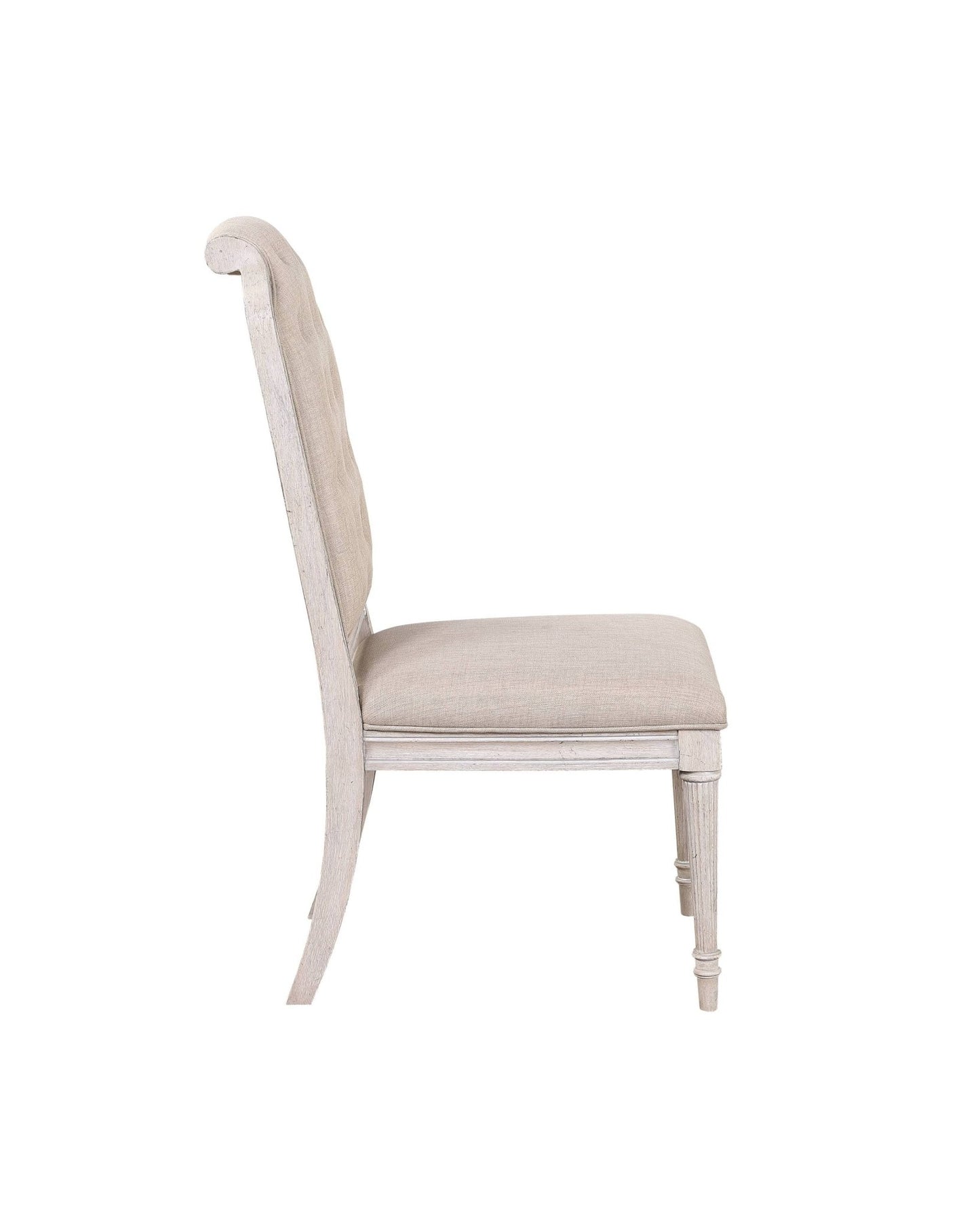 Wynsor Fabric & Antique Champagne Finish Side Chair(Set of 2) - 1st Choice Furniture Direct
