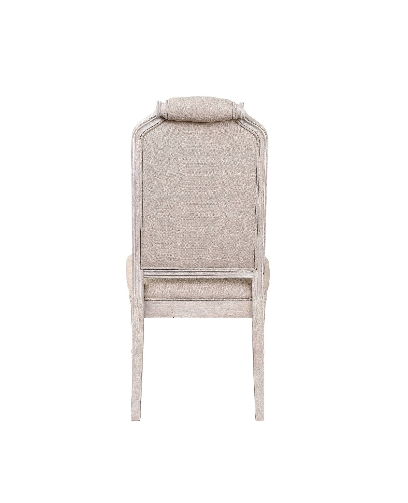 Wynsor Fabric & Antique Champagne Finish Side Chair(Set of 2) - 1st Choice Furniture Direct
